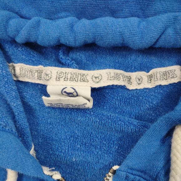 Victoria Secret PINK Oversized Hoodie, Zip Up, Size Medium, Blue in Color - Picture 9 of 9
